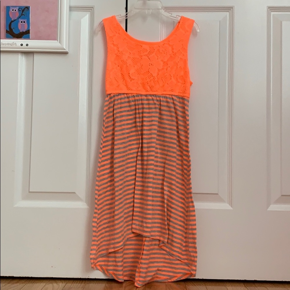 Grey orange dress